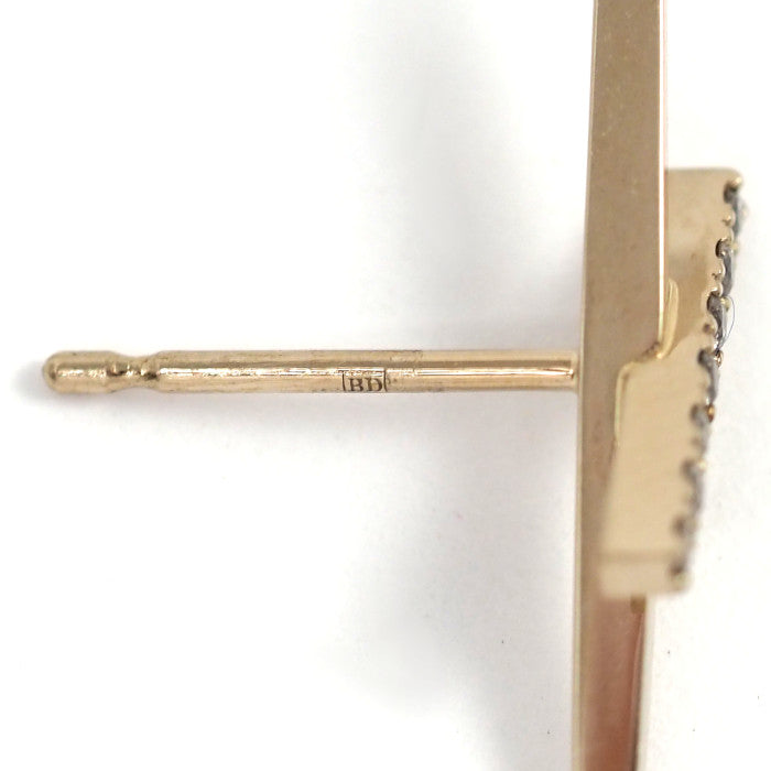 KASHIKEY カシケイ シック トゥーラインズ 片耳用 ピアス K18ブラウンゴールド ブラウンダイヤモンド 約0.04ct クロス