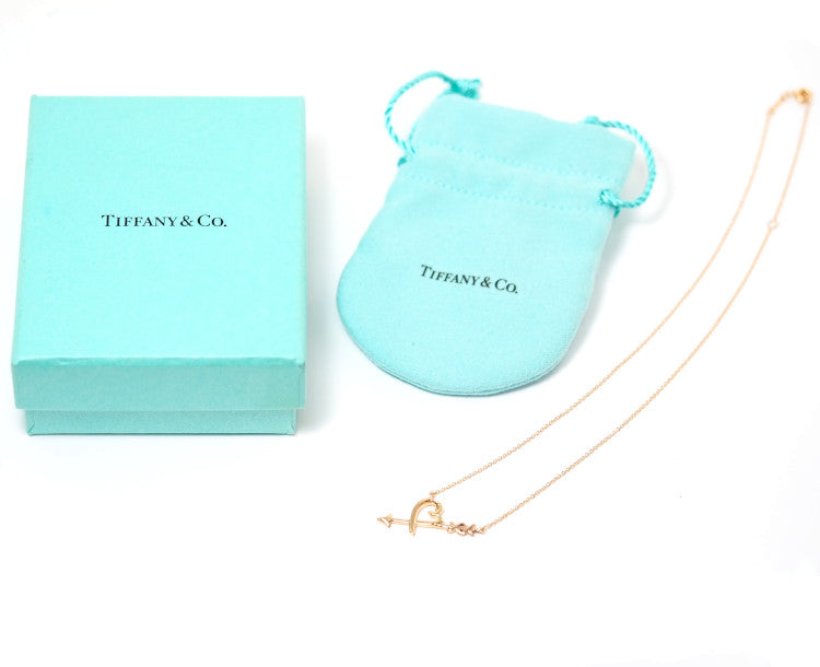 Tiffany & Co. ティファニー 750 K18ピンクゴールド ハート&アロー ペンダント ネックレス ケース付