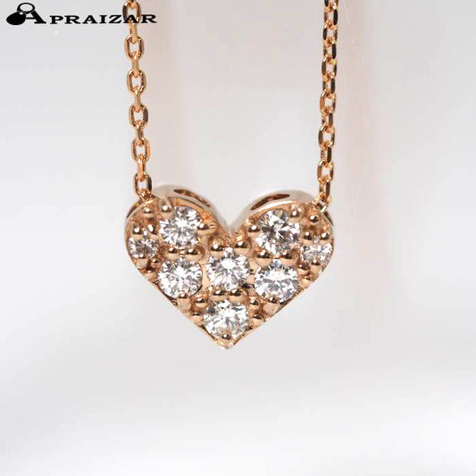 Ponte Vecchio Ponte Vecchio K18 Pink Gold Diamond D0.20ct Heart Pavé Necklace with Case