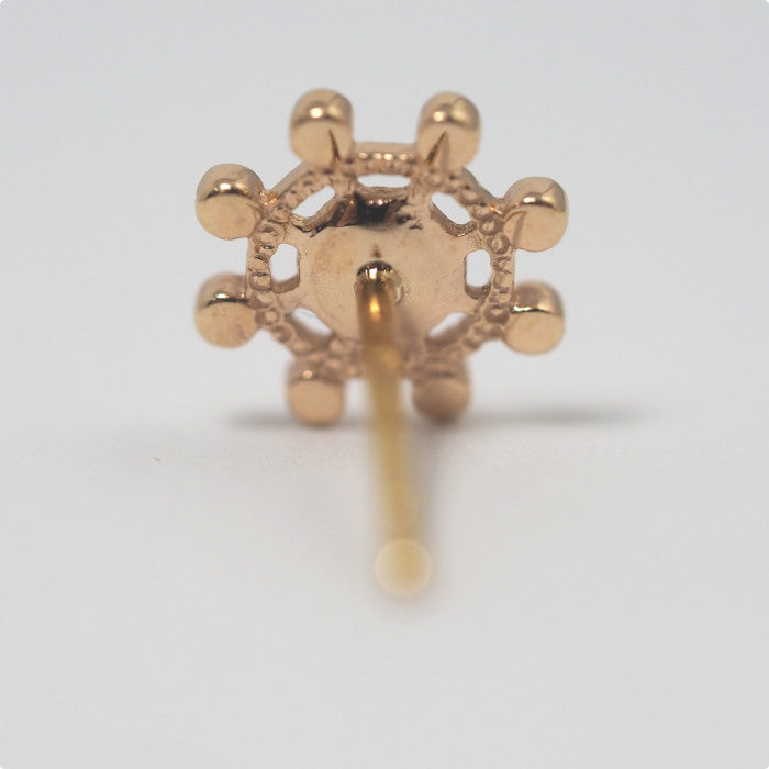 4℃ K10 Yellow Gold Diamond and Clear Stone Charm Earrings