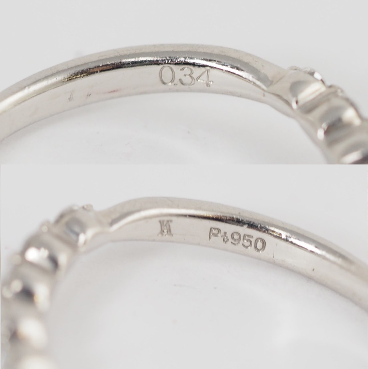 VENDOMEAOYAMA Vendome Aoyama Pt950 Diamond 0.34ct Wave Ring No. 8.5