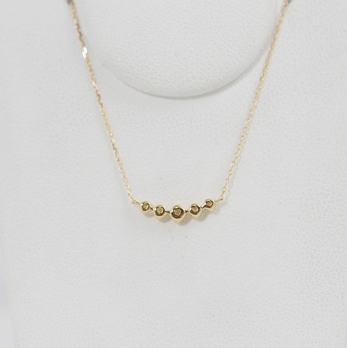 EAUDOUCE 4℃ K18 yellow gold 5P diamond necklace with case