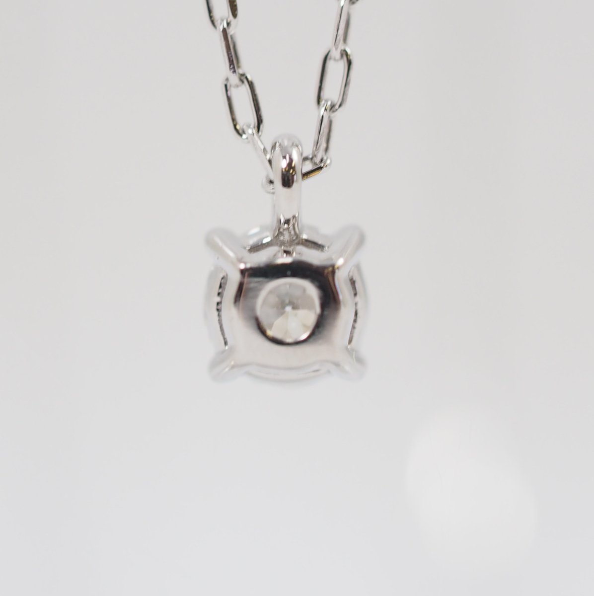 4℃ Pt850 1 diamond 0.182ct F-SI2-EX necklace with certificate of authenticity, warranty, and case