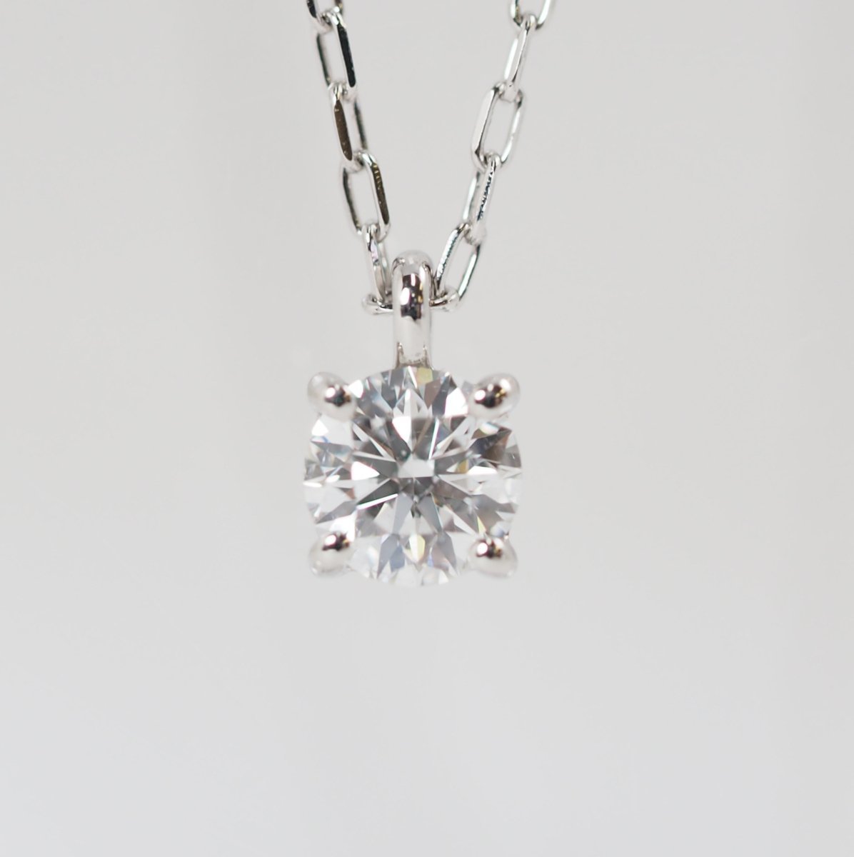 4℃ Pt850 1 diamond 0.182ct F-SI2-EX necklace with certificate of authenticity, warranty, and case
