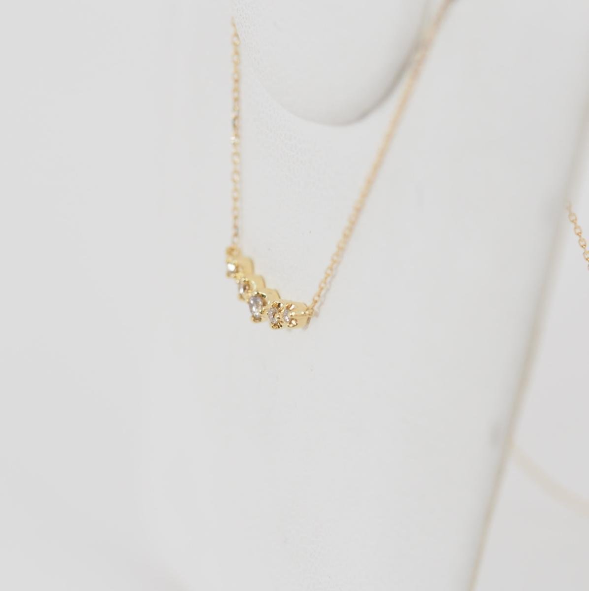 EAUDOUCE 4℃ K18 yellow gold 5P diamond necklace with case