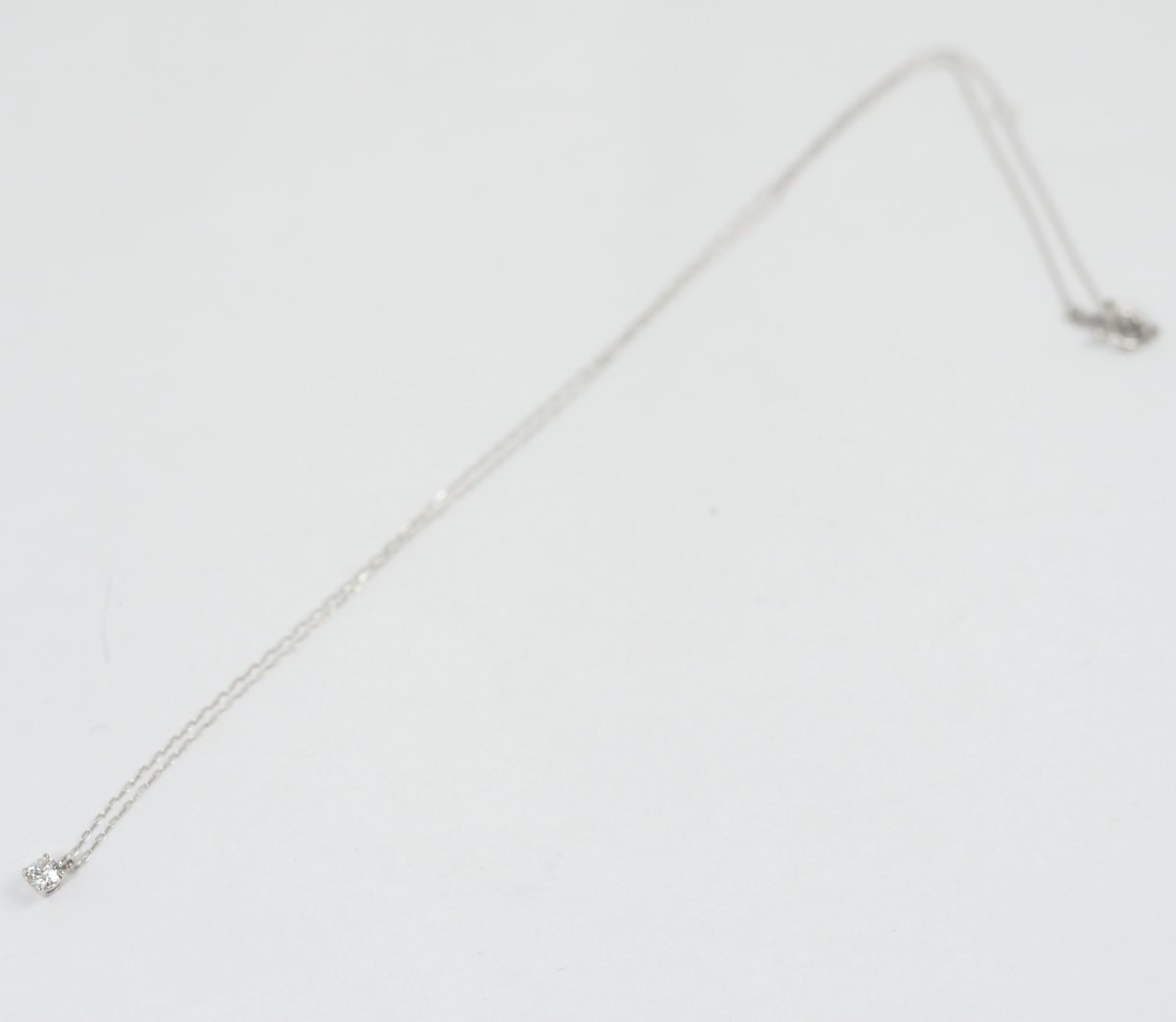 4℃ Pt850 1 diamond 0.182ct F-SI2-EX necklace with certificate of authenticity, warranty, and case