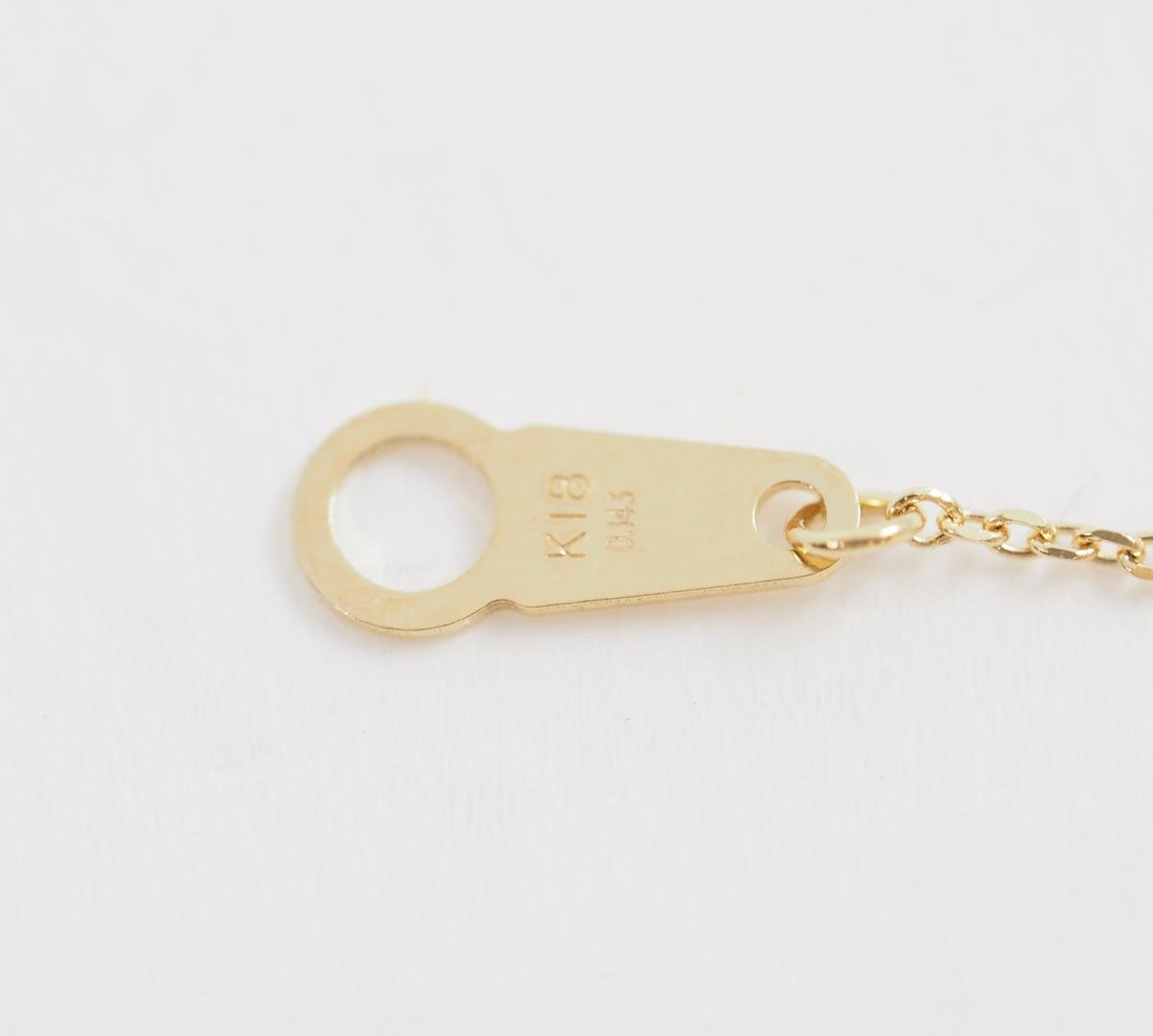 VENDOME AOYAMA 1 diamond K18 yellow gold button necklace D0.143ct