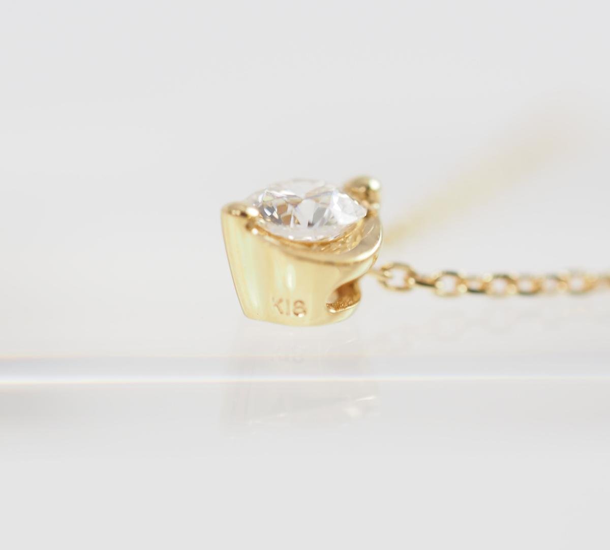 VENDOME AOYAMA 1 diamond K18 yellow gold button necklace D0.143ct