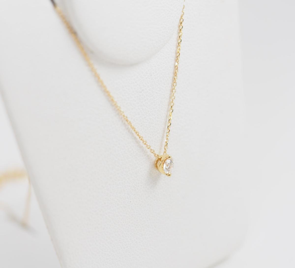 VENDOME AOYAMA 1 diamond K18 yellow gold button necklace D0.143ct