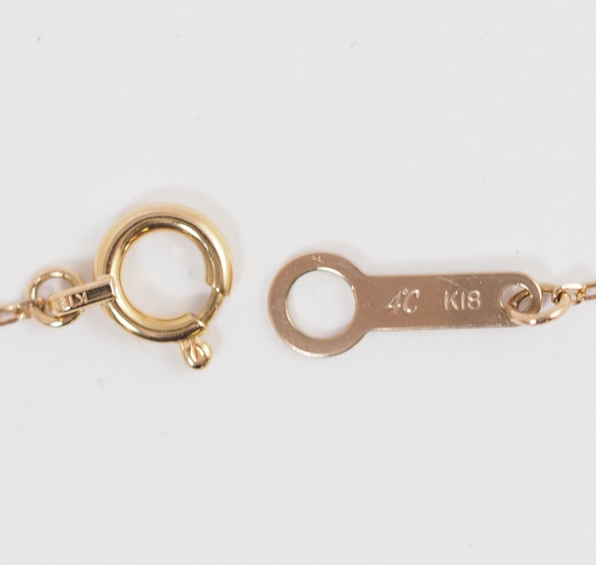 4℃ K18 pink gold diamond cross necklace with case