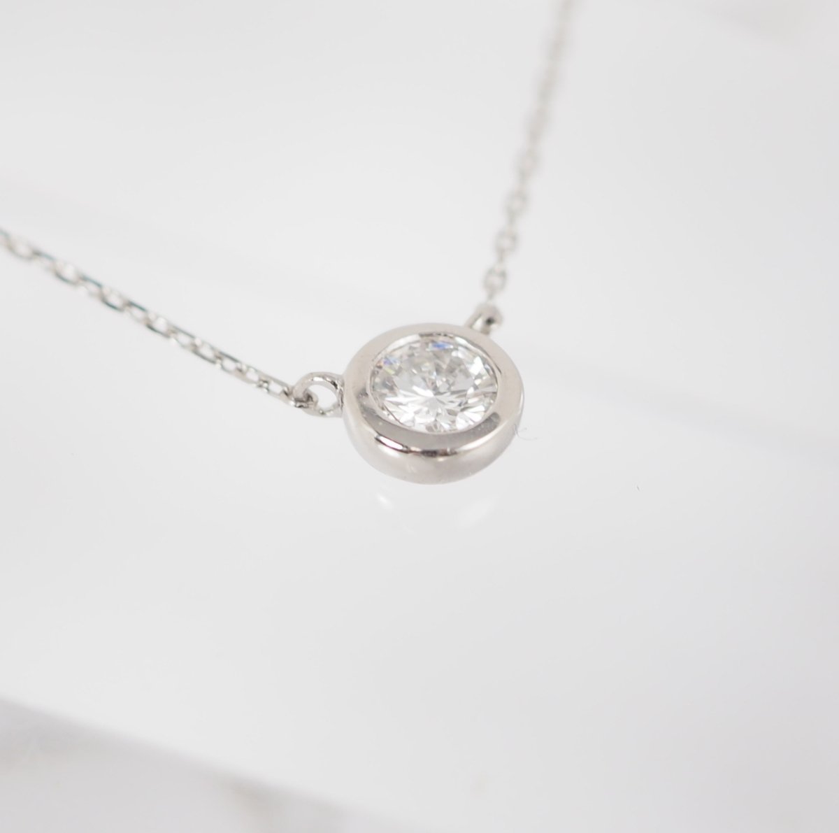 canal 4℃ canal 4℃ Pt850 1 diamond 0.152ct necklace with certificate of authenticity and warranty