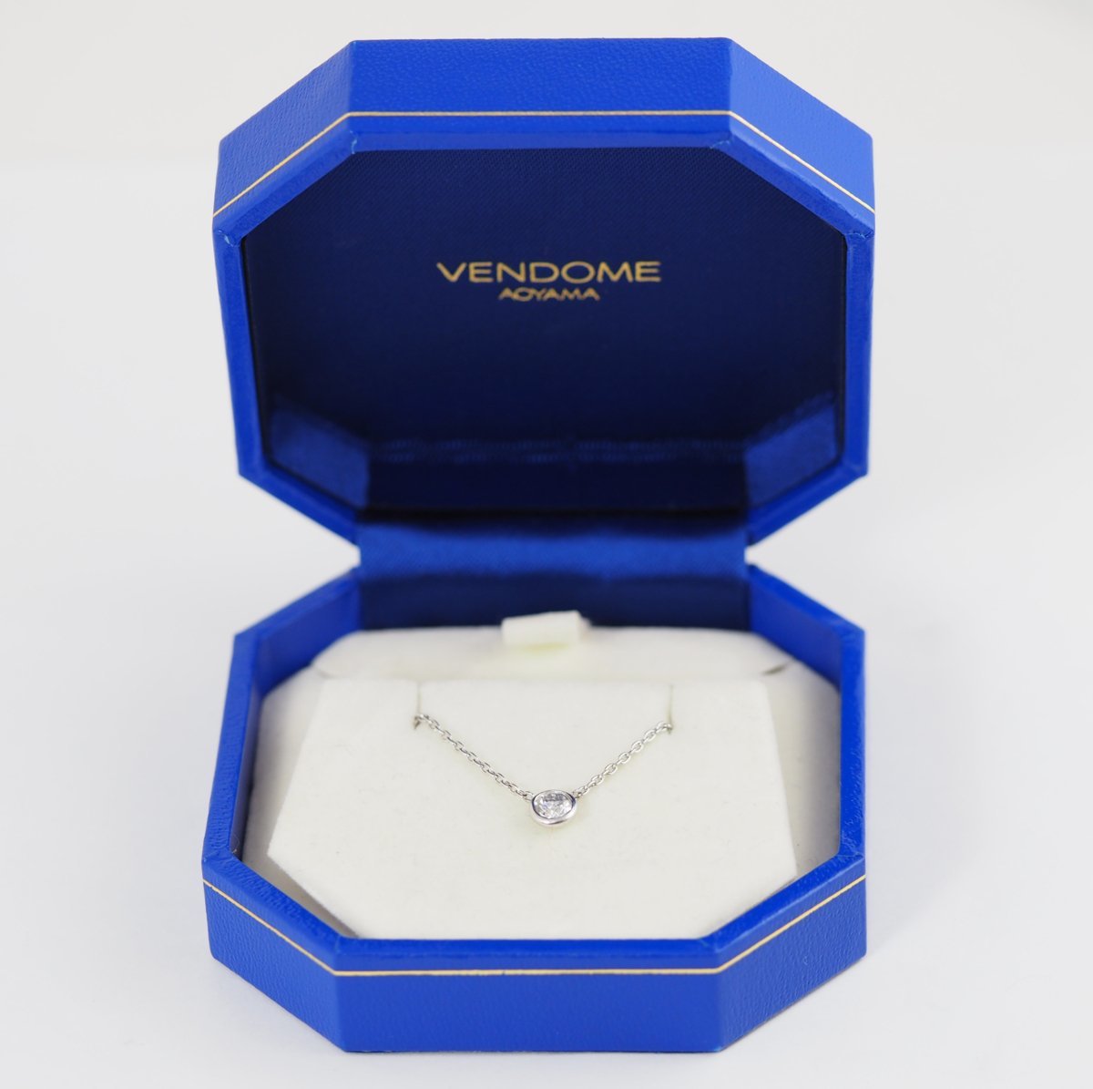 VENDOME AOYAMA Pt900/850 1 diamond 0.27ct necklace with case