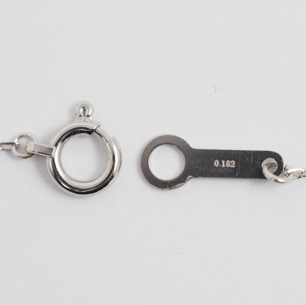 4℃ Pt850 1 diamond 0.182ct F-SI2-EX necklace with certificate of authenticity, warranty, and case