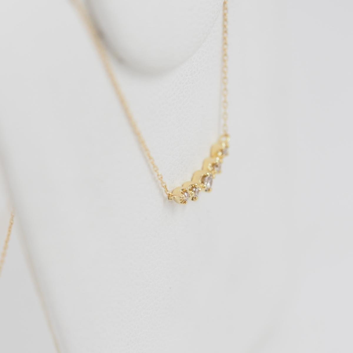 EAUDOUCE 4℃ K18 yellow gold 5P diamond necklace with case