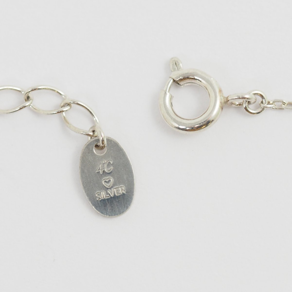 4℃ Open Heart Silver Clear Stone Necklace with Case