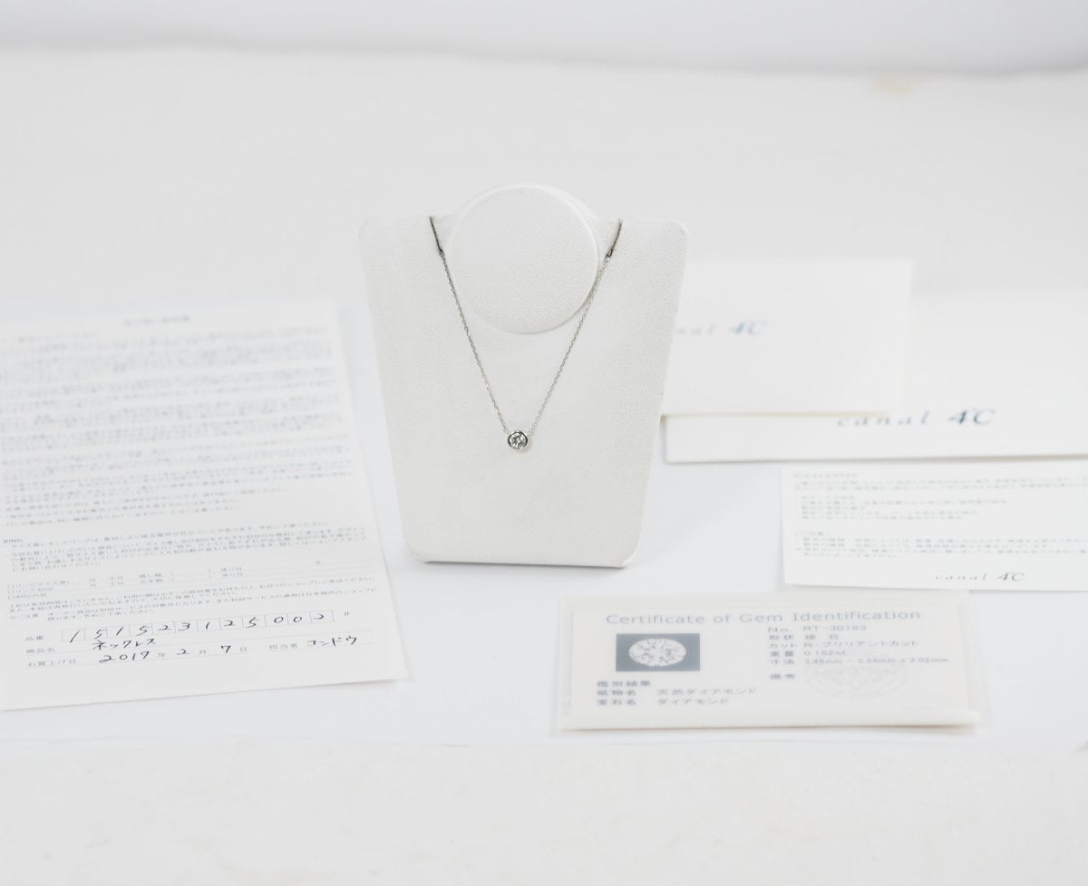 canal 4℃ canal 4℃ Pt850 1 diamond 0.152ct necklace with certificate of authenticity and warranty