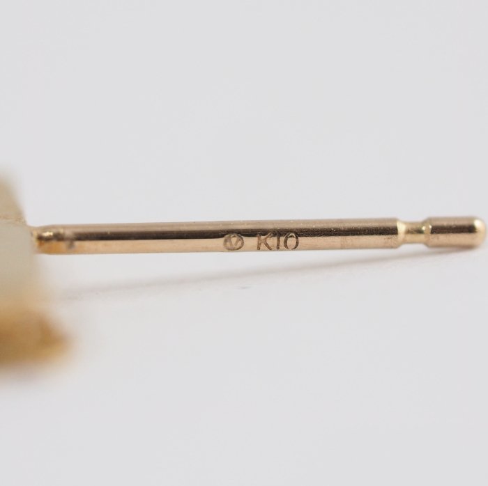 Unused item VENDOME AOYAMA K10 yellow gold 3-strand chain earrings with case