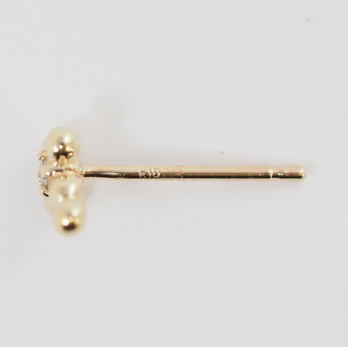 PonteVecchio K10 yellow gold diamond 0.01ct x 2 cross earrings