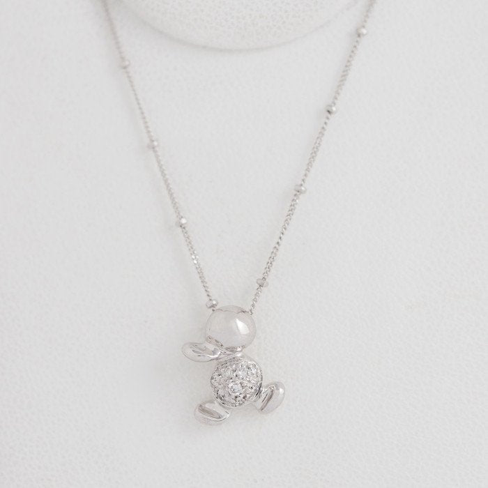 Ponte Vecchio K18WG Diamond Duck Camo Animal Motif Necklace