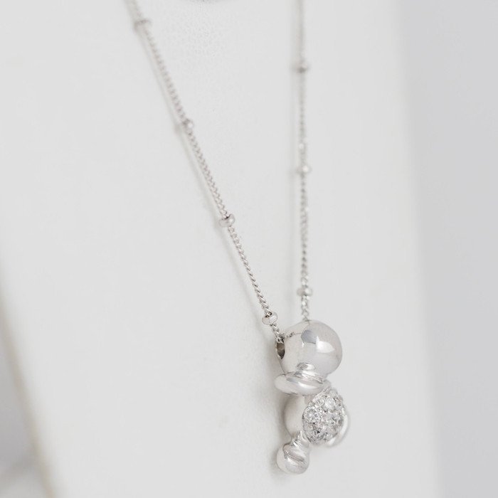 Ponte Vecchio K18WG Diamond Duck Camo Animal Motif Necklace