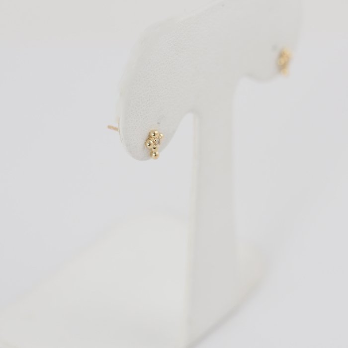 PonteVecchio K10 yellow gold diamond 0.01ct x 2 cross earrings