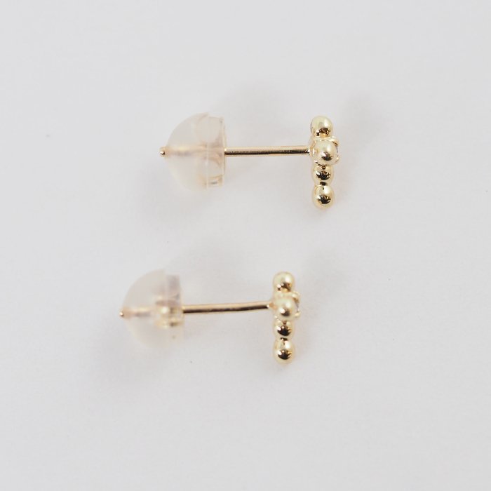 PonteVecchio K10 yellow gold diamond 0.01ct x 2 cross earrings