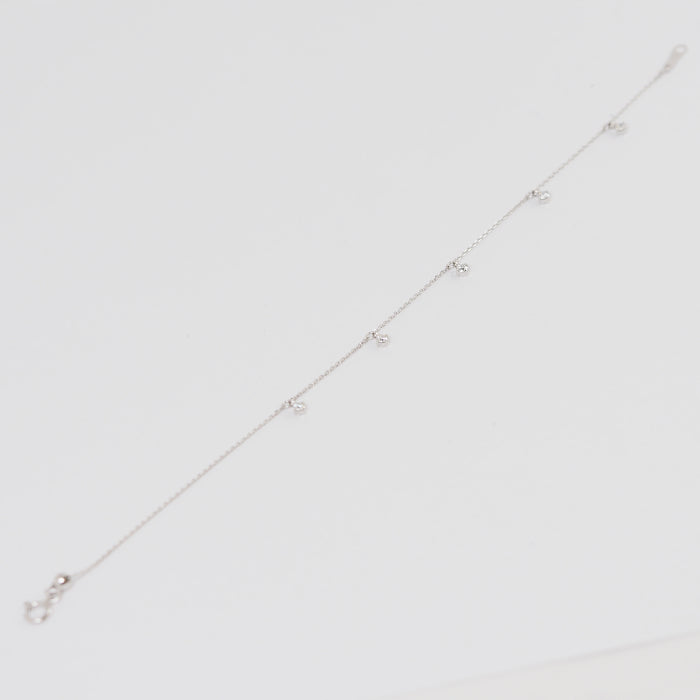 Ponte Vecchio K18 White Gold 5P Diamond 0.18ct Station Bracelet