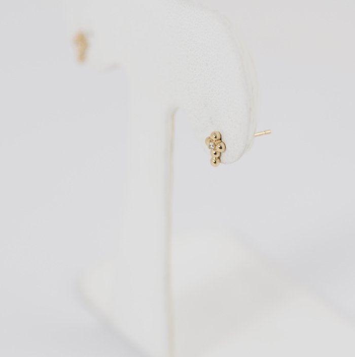 PonteVecchio K10 yellow gold diamond 0.01ct x 2 cross earrings