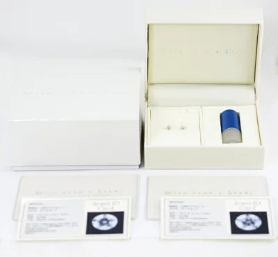 festaria フェスタリア K18WG Wish upon a star ダイヤモンド0.128ct×2 ピアス ジュエリーIDカード×2・ケース付