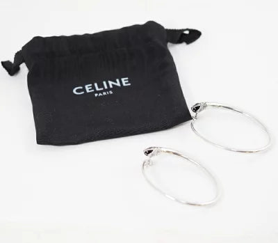 CELINE セリーヌ スネークモチーフ フープ ピアス シルバー 収納袋付