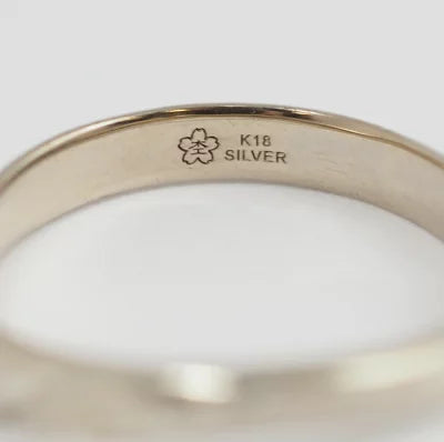 杢目金屋 もくめがねや SV/K18 ダイヤ0.243ct/0.02ct E-VVS1-3EX 月桜 リング 7号 ケース・鑑定書付