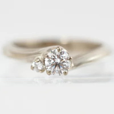 杢目金屋 もくめがねや SV/K18 ダイヤ0.243ct/0.02ct E-VVS1-3EX 月桜 リング 7号 ケース・鑑定書付