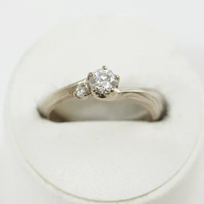 杢目金屋 もくめがねや SV/K18 ダイヤ0.243ct/0.02ct E-VVS1-3EX 月桜 リング 7号 ケース・鑑定書付