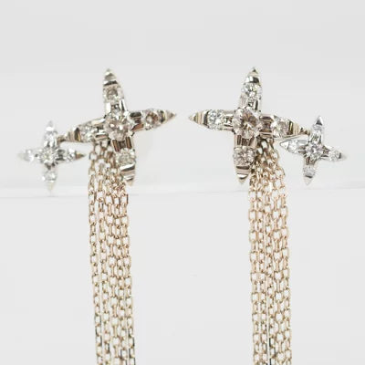 KASHIKEY カシケイ NAKID ネイキッド ピアス K18BG/Pt900 ブラウンダイヤ0.30ct ダイヤ0.05ct キャッチ社外