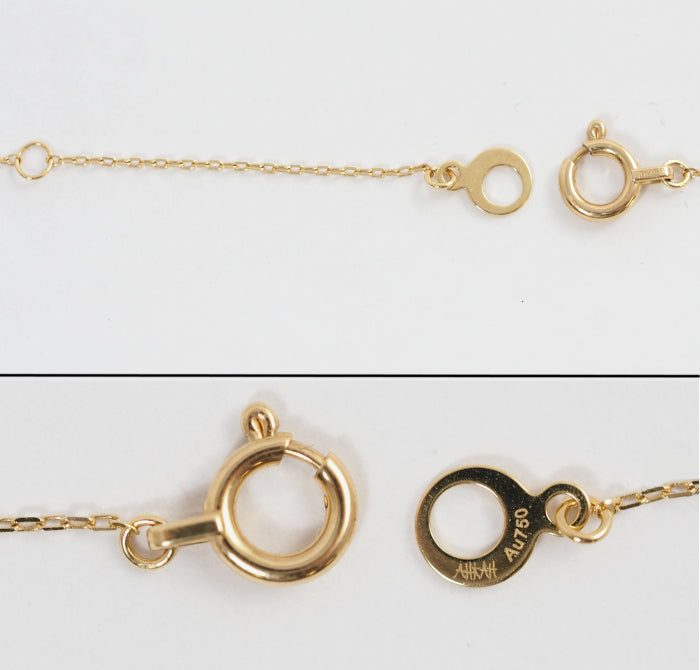 AHKAH アーカー 750 K18イエローゴールド ダイヤ0.19ct プルミエトワールイニシャル (G) ネックレス ケース付