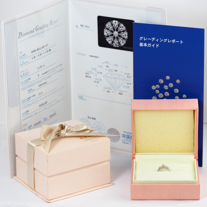 K.uno ケイウノ Mickey Arabesque ミッキー&ミニー ディズニー Pt900 ダイヤ0.379ct H-SI2-3EX リング 12号 鑑定書・ケース付