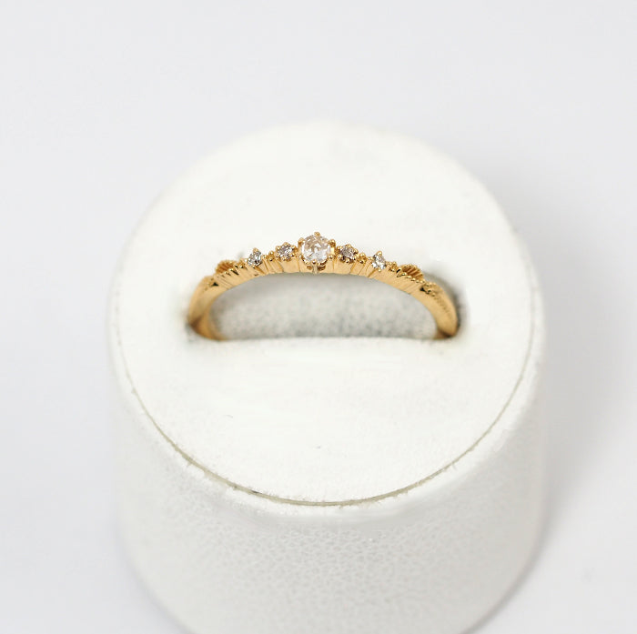 agete アガット K18イエローゴールド ローズカット ダイヤ0.04ct