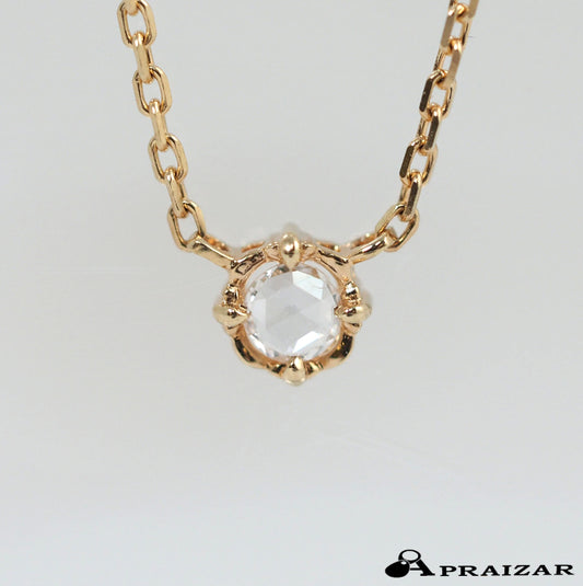 agete Agate 10K Yellow Gold Rose Cut Single 0.02ct Diamond Necklace