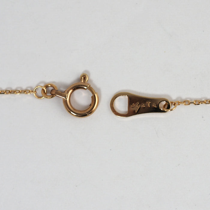 agete Agate 10K Yellow Gold Rose Cut Single 0.02ct Diamond Necklace