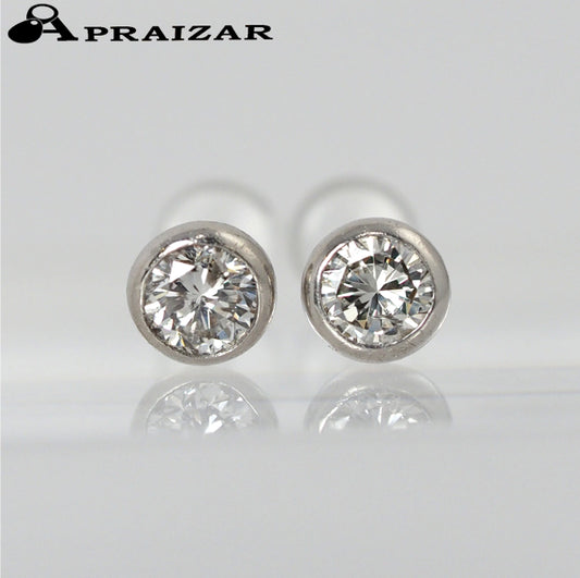 VENDOME AOYAMA ヴァンドーム青山 Pt900 ダイヤ0.13ct×2 計0.26ct　セルクル ピアス シリコンキャッチ社外品