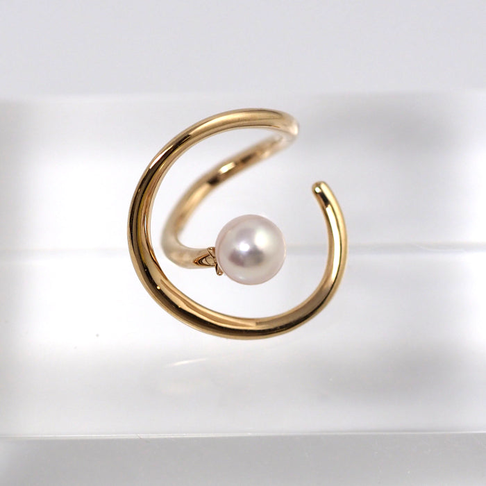 STAR JEWELRY 10K Yellow Gold Ear Cuff with 4.5mm Pearl, Single Ear