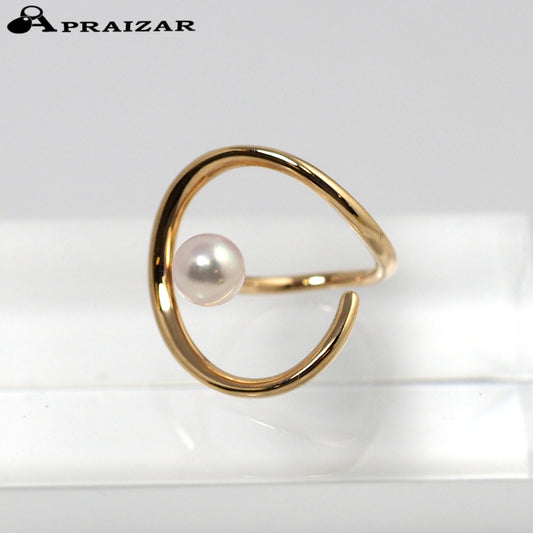 STAR JEWELRY 10K Yellow Gold Ear Cuff with 4.5mm Pearl, Single Ear