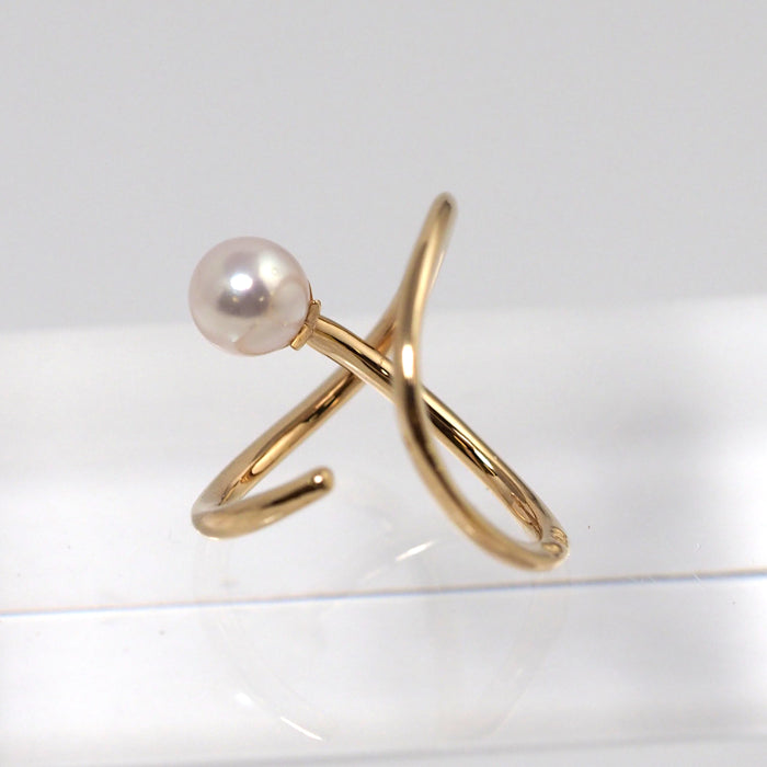 STAR JEWELRY 10K Yellow Gold Ear Cuff with 4.5mm Pearl, Single Ear