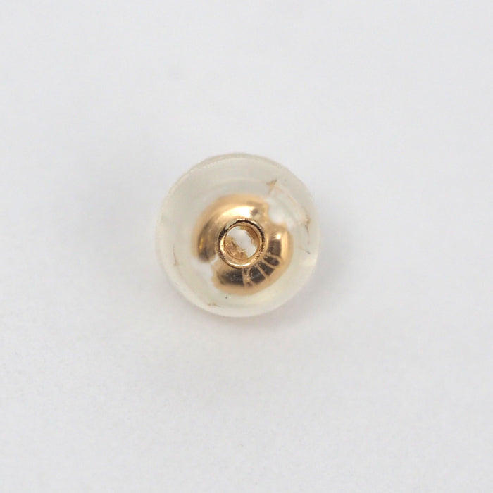 4℃ K10 Yellow Gold Moonstone and Clear Stone Chain Earrings