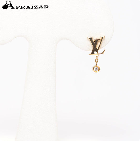 LOUIS VUITTON 路易威登 Idylle Blossom 750 K18黄金 钻石 Q96495 单只耳钉 带证书和盒