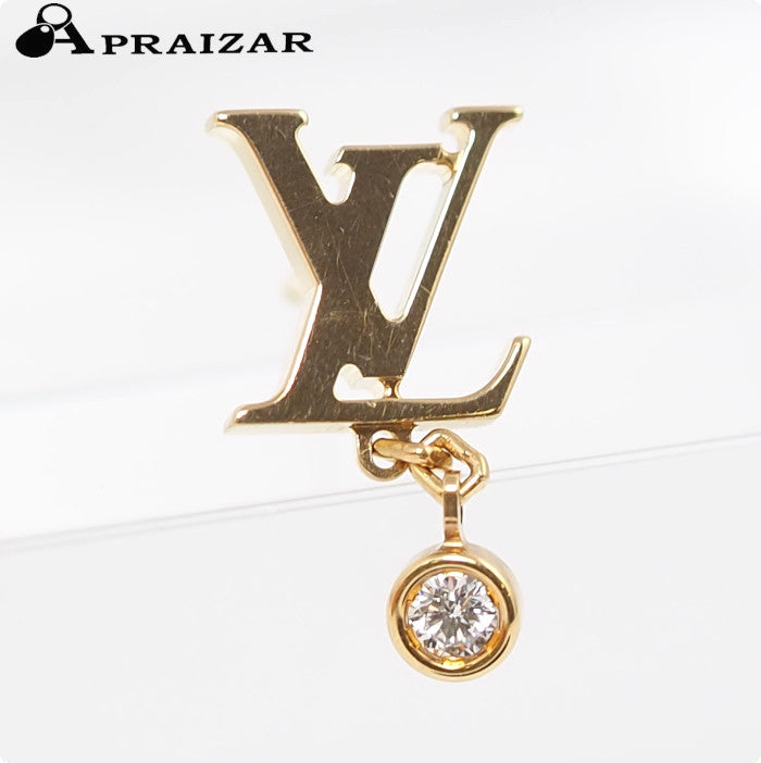 LOUIS VUITTON Idylle Blossom 750 K18 Yellow Gold Diamond Q96495 Single Earring with Certificate and Case
