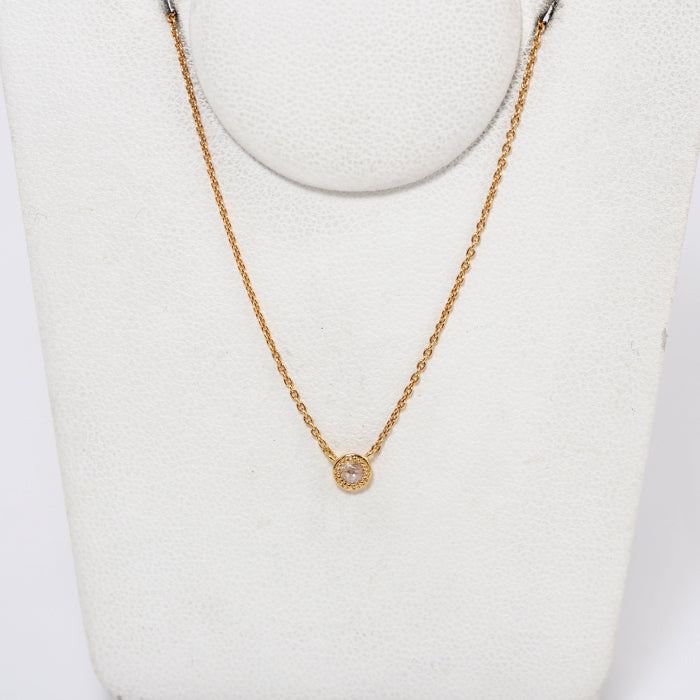 agete Agate 18K Yellow Gold Rose-Cut Diamond 0.08ct Necklace