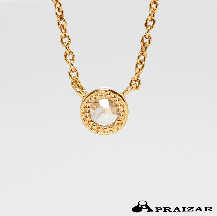 agete Agate 18K Yellow Gold Rose-Cut Diamond 0.08ct Necklace