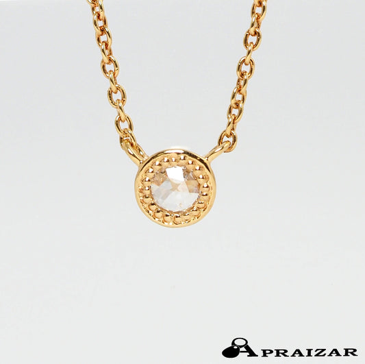 agete Agate 18K Yellow Gold Rose-Cut Diamond 0.08ct Necklace