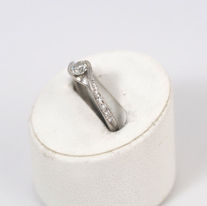 NIWAKA 俄 ニワカ PT950 ダイヤ0.268ct G-SI1-3EX 暁 AKATSUKI リング 9号 鑑定書付